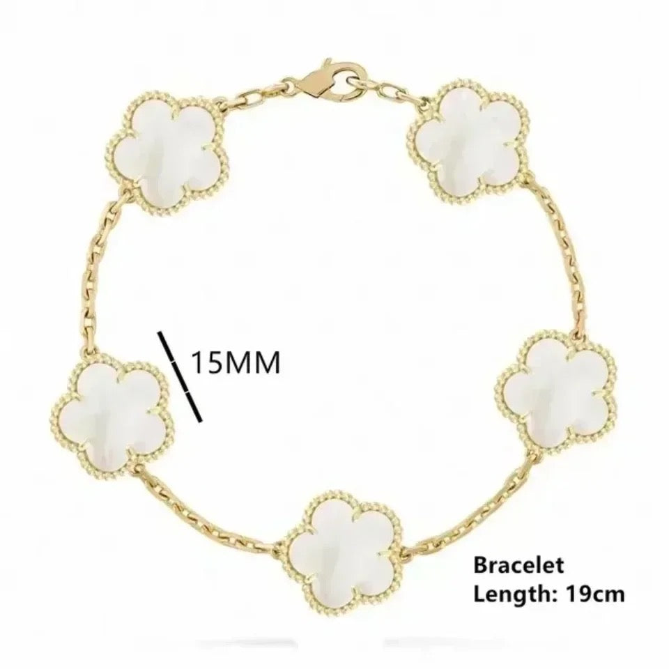 18k Four Leaf Gold plated Bracelet