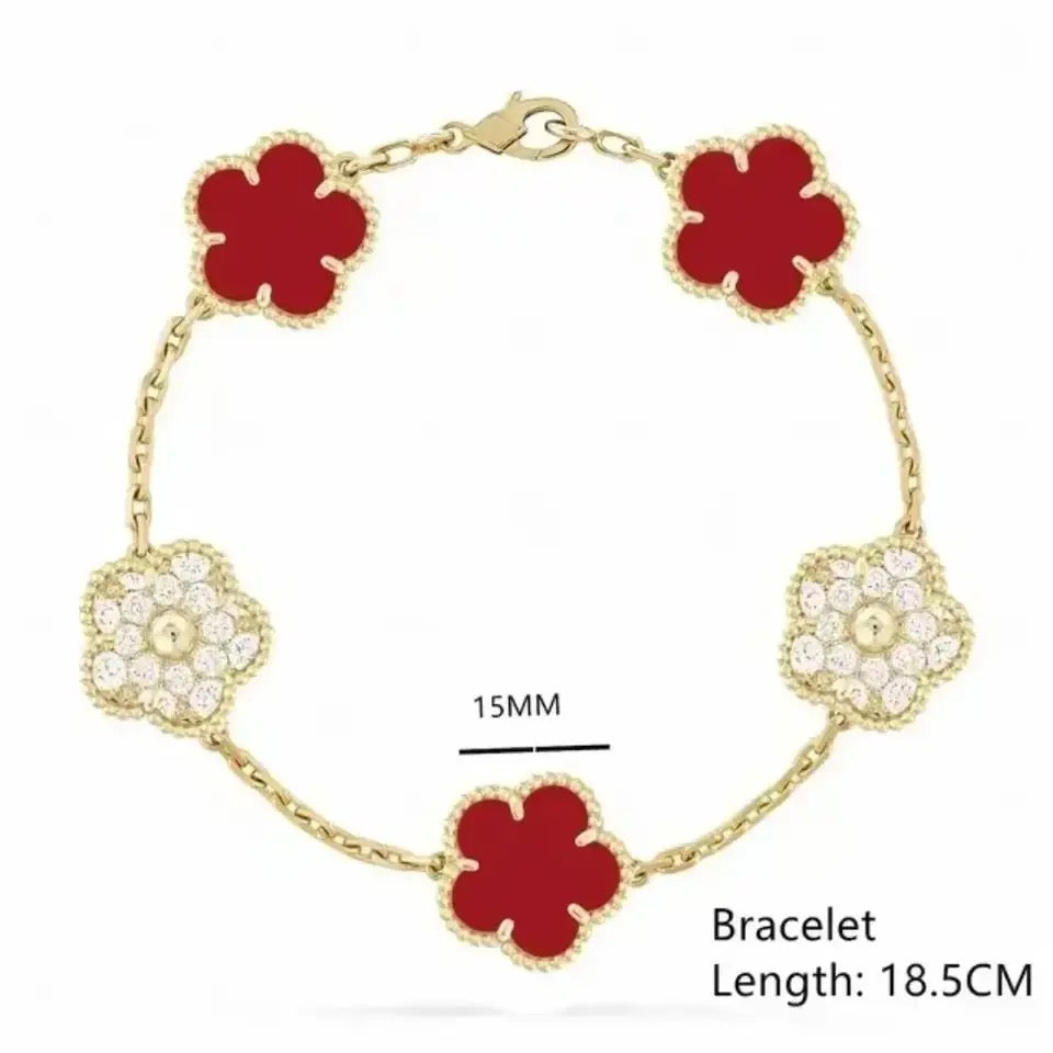 18k Four Leaf Gold plated Bracelet