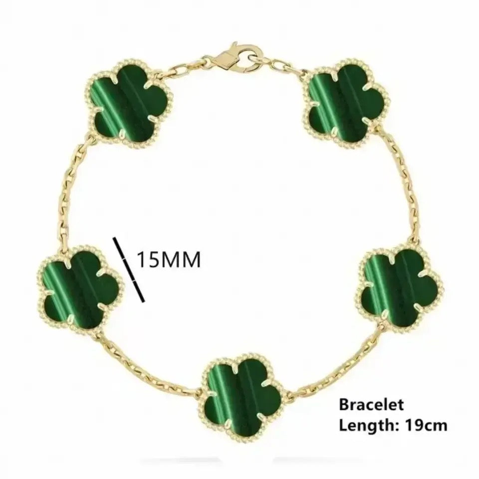 18k Four Leaf Gold plated Bracelet