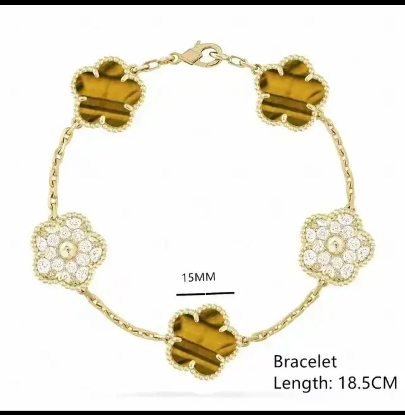 18k Four Leaf Gold plated Bracelet